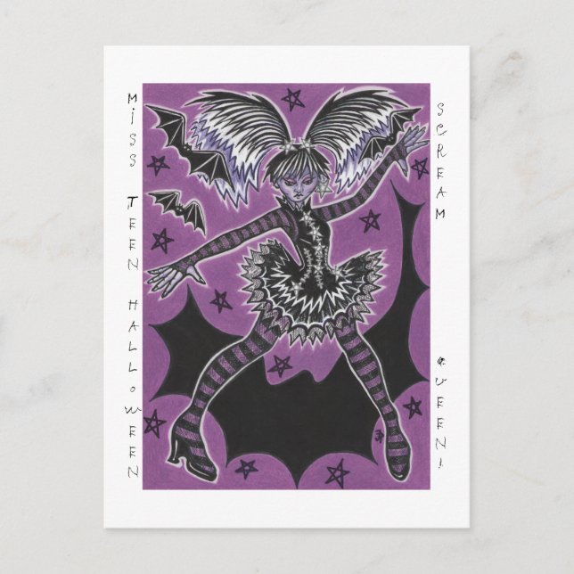 Cartão Postal Cartaz de Miss Teen Halloween (Frente)