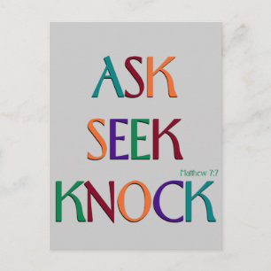 Cartão Postal Cartaz de modelo personalizável do Matt 7:7