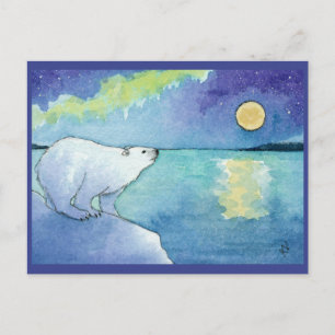 Cartão Postal Cartaz de Natal do Polar Bear Moon