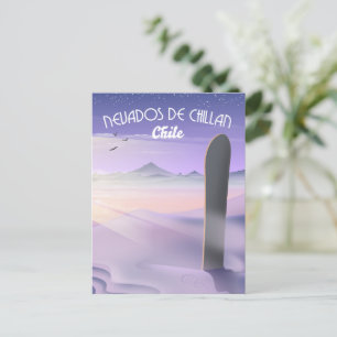 Cartão Postal Cartaz de neve de Nevados de Chillan, Chile.