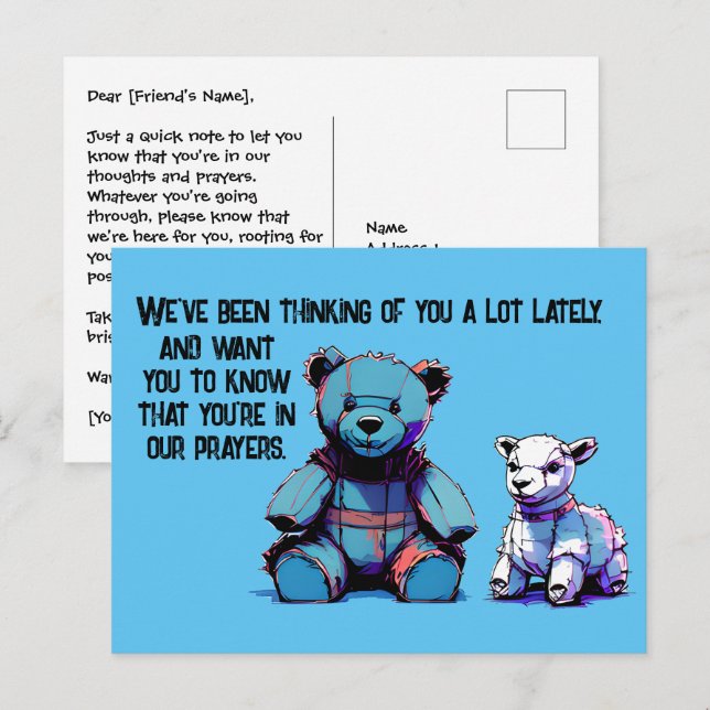 Cartão Postal Cartaz de oração (Frente/Verso)