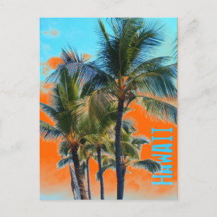 Cartão Postal Cartaz de palma laranja no Havaí