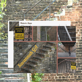 Cartão Postal Cartaz de Passos Históricos de Savannah Georgia