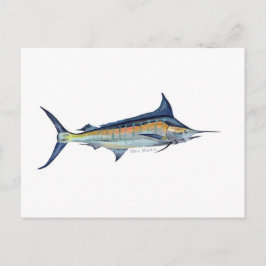 Cartão Postal Cartaz de peixe Marlin azul