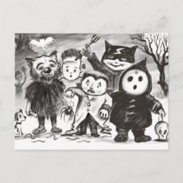 Cartão Postal Cartaz de Pequenos Monstros do Halloween