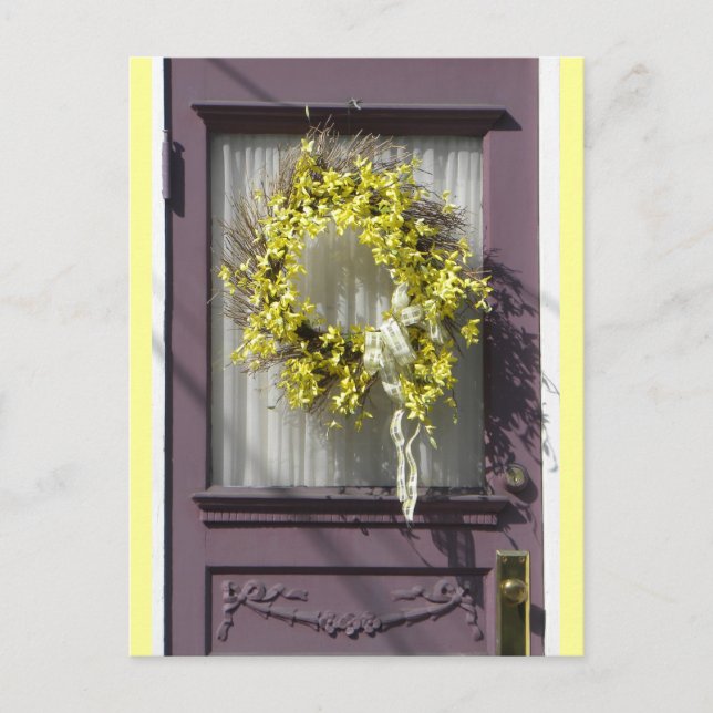 Cartão Postal Cartaz de porta roxa (Frente)