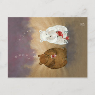 Cartão Postal Cartaz de postagem com ursos tomando chá