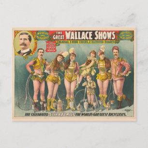 Cartão Postal Cartaz de propaganda do circo The Great Wallace Sh