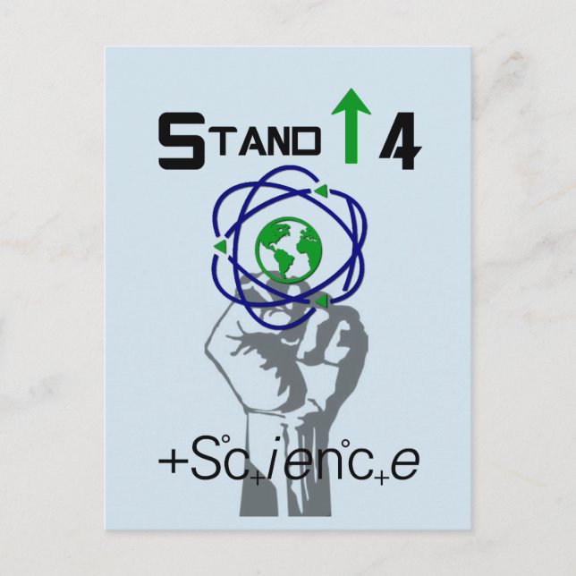 Cartão Postal Cartaz de Protesto em Marcha de Ciência (Frente)