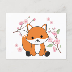 Cartão Postal Cartaz De Raposa Doce Para Raposa Kawaii