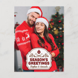 Cartão Postal Cartaz de saudações da temporada de fotos e nomes 