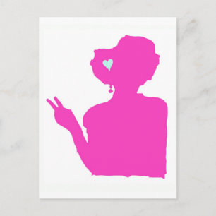 Cartão Postal Cartaz de senhora rosa