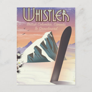 Cartão Postal Cartaz de snowboard em Whistler Colúmbia Britânica