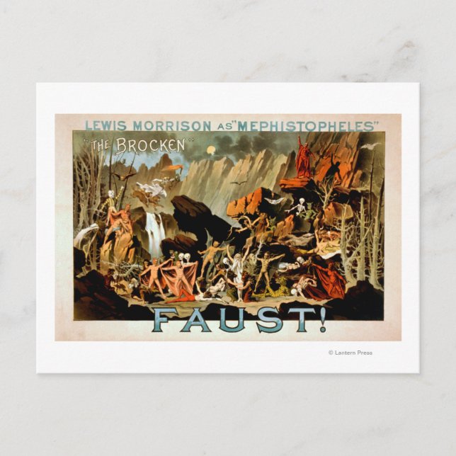 Cartão Postal Cartaz de Teatro Musical de Fausto (Frente)
