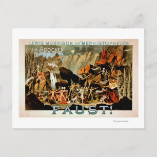 Cartão Postal Cartaz de Teatro Musical de Fausto