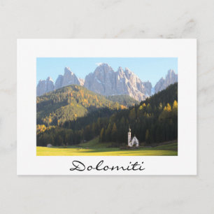 Cartão Postal Cartaz de texto branco da montanha Dolomites