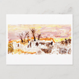 Cartão Postal Cartaz de trabalho, céu cor-de-rosa