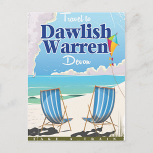 Cartão Postal Cartaz de trem vintage de Dawlish Warren Devon