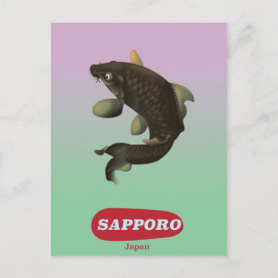 Cartão Postal Cartaz de turismo estilo vintage de Sapporo Japão