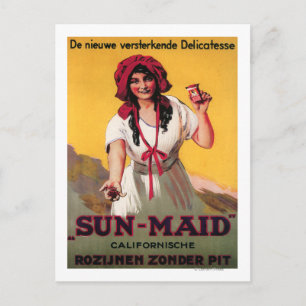 Cartão Postal Cartaz de Uva-Passa da Califórnia Sun-Maid