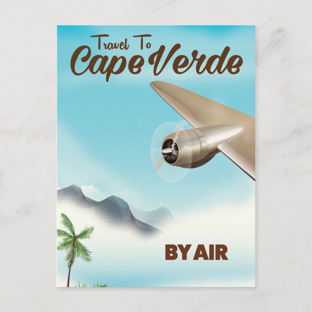 Cartão Postal Cartaz de viagem aérea de Cabo Verde (Frente)