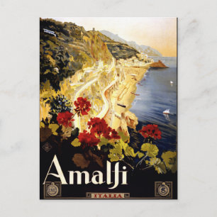 Cartão Postal Cartaz de viagem Amalfi, Itália
