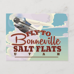 Cartão Postal Cartaz de viagem antigo Bonneville Salt Flat Utah