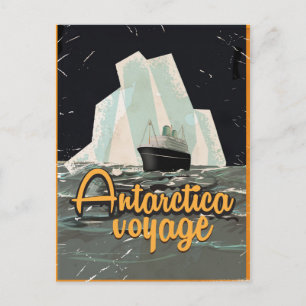 Cartão Postal cartaz de viagem antigo da Antártida