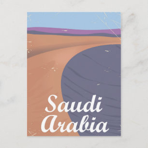 Cartão Postal cartaz de viagem antigo da Arábia Saudita