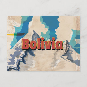 Cartão Postal Cartaz de Viagem Antigo da Bolívia