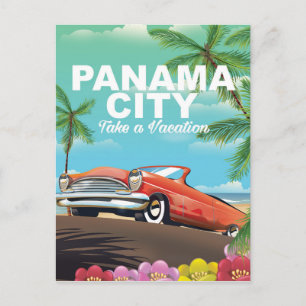 Cartão Postal cartaz de viagem antigo da cidade do panamá