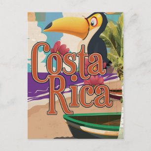 Cartão Postal cartaz de viagem antigo da Costa Rica