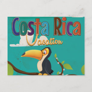 Cartão Postal Cartaz de Viagem Antigo da Costa Rica