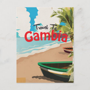 Cartão Postal Cartaz de viagem antigo da Gâmbia