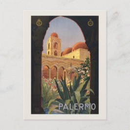 Cartão Postal Cartaz de Viagem Antigo da Palermo Sicília anos 19