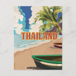 Cartão Postal Cartaz de Viagem Antigo da Tailândia
