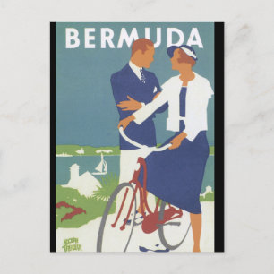 Cartão Postal Cartaz de Viagem Antigo das Bermudas
