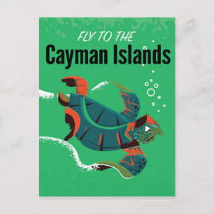 Cartão Postal cartaz de viagem antigo das Ilhas Cayman