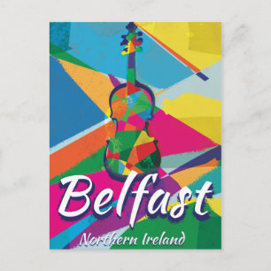 Cartão Postal Cartaz de viagem antigo de Belfast, Irlanda do Nor