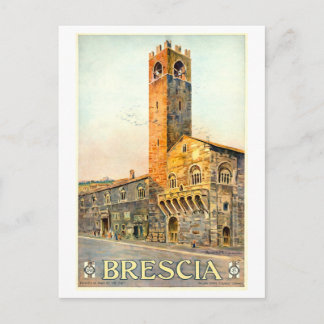 Cartão Postal Cartaz de Viagem Antigo de Brescia, Itália