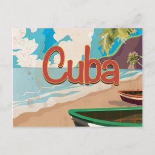 Cartão Postal Cartaz de Viagem Antigo de Cuba
