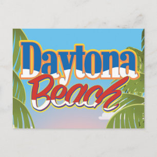 Cartão Postal Cartaz de viagem antigo de Daytona Beach, Flórida