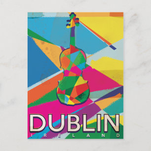 Cartão Postal Cartaz de viagem antigo de Dublin Irlanda
