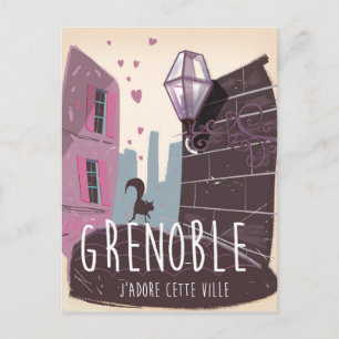 Cartão Postal Cartaz de viagem antigo de Grenoble França