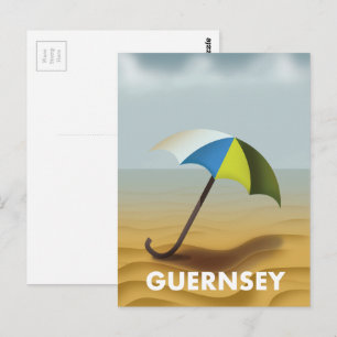 Cartão Postal Cartaz de viagem antigo de Guernsey