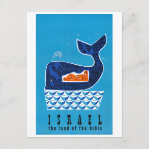 Cartão Postal Cartaz de Viagem Antigo de Israel Restaurado