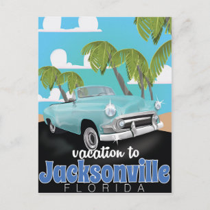 Cartão Postal Cartaz de viagem antigo de Jacksonville, Flórida,