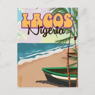 Cartão Postal Cartaz de viagem antigo de Lagos, Nigéria