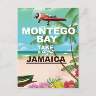 Cartão Postal Cartaz de viagem antigo de Montego Bay Jamaica
