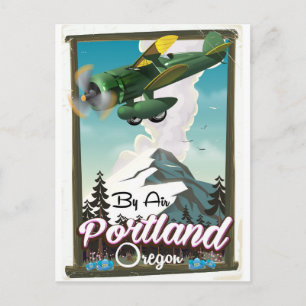 Cartão Postal Cartaz de viagem antigo de Portland, Oregon